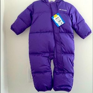 Purple Columbia full snowsuit! Brand new, never warn. Fits 6-12mnths!